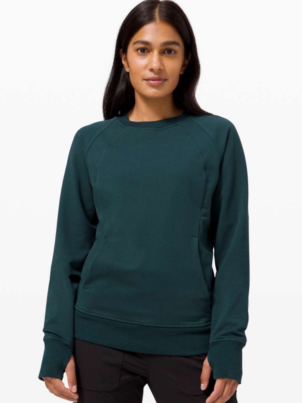 Lululemon Athletica Scuba Crew Cotton Submarine‎ Green Crewneck Sweatshirt 8